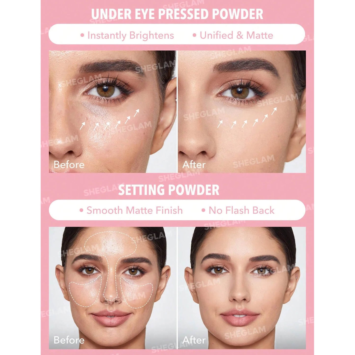 SheGlam Face & Eye Setting Powder Duo - Bubble Gum